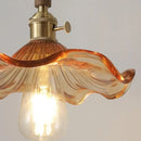 GobekUsa Amber Glass LED Pendant Light, Nordic Modern Design, Walnut Wood, Dining Living Room Lighting