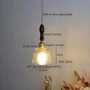 GobekUsa Amber Pendant Light: Nordic Copper Hanging Lamp for Modern Home Decor