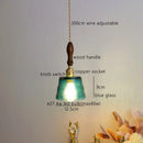 GobekUsa Amber Pendant Light: Nordic Copper Hanging Lamp for Modern Home Decor
