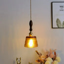 GobekUsa Amber Pendant Light: Nordic Copper Hanging Lamp for Modern Home Decor