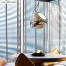 GobekUsa Amber Glass Pendant Light Ball Industrial Hanging Lamp E27 Plating Adjustable Chandelier for Kitchen Island Bedroom Hallway