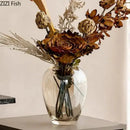 GobekUsa Amber Glass Vase Transparent Hydroponics Flower Pot Modern Home Decor
