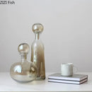 GobekUsa Amber Glass Vase Hydroponics Desk Decoration Modern Home Decor