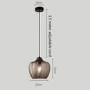 GobekUsa Amber Gray Glass Chandelier LED Light Modern Nordic Bedroom Restaurant Bar Staircase Lamp