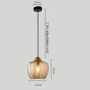 GobekUsa Amber Gray Glass Chandelier LED Light Modern Nordic Bedroom Restaurant Bar Staircase Lamp