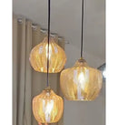 GobekUsa Amber Gray Glass Chandelier LED Light Modern Nordic Bedroom Restaurant Bar Staircase Lamp
