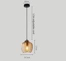 GobekUsa Amber Gray Glass Chandelier LED Light Modern Nordic Bedroom Restaurant Bar Staircase Lamp