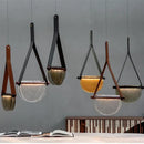 GobekUsa Handmade Leather Glass Pendant Lamp for Room Restaurant Bedside - Modern Style