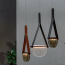 GobekUsa Handmade Leather Glass Pendant Lamp for Room Restaurant Bedside - Modern Style