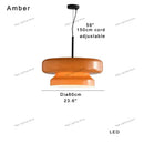 GobekUsa Amber Green Glass Pendant Light Modern Round Dining Table Decor