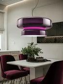 GobekUsa Amber Green Glass Pendant Light Modern Round Dining Table Decor