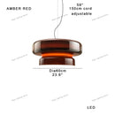 GobekUsa Amber Green Glass Pendant Light Modern Round Dining Table Decor