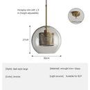 GobekUsa Glass Ball LED Pendant Lamp for Modern Nordic Bedroom Kitchen Living Room Lighting