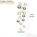 GobekUsa Crystal Staircase Chandelier: Modern Luxury Indoor Lighting Fixture