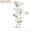 GobekUsa Crystal Staircase Chandelier: Modern Luxury Indoor Lighting Fixture
