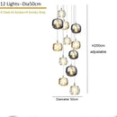 GobekUsa Crystal Staircase Chandelier: Modern Luxury Indoor Lighting Fixture
