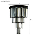 GobekUsa Modern Clear/Amber Layered Wall Light Sconce with Crystal Accents - 2-Light Wall Mounted Lamp for Living Room