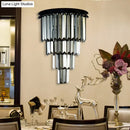 GobekUsa Modern Clear/Amber Layered Wall Light Sconce with Crystal Accents - 2-Light Wall Mounted Lamp for Living Room