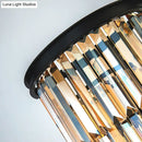 GobekUsa Modern Clear/Amber Layered Wall Light Sconce with Crystal Accents - 2-Light Wall Mounted Lamp for Living Room