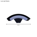 GobekUsa Modern Arc Wall Sconce - Acrylic Integrated LED Bedroom Lamp in Black, with Adjustable Warm/White Lighting