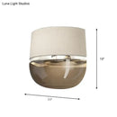 GobekUsa Modern Arched Wall Sconce in White with Grid Pattern Fabric and Tan Glass Bottom