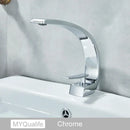 GobekUsa Brushed Gold Basin Faucet, Deck Mounted Wash Basin Mixer for Bathroom