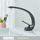 GobekUsa Brushed Gold Basin Faucet, Deck Mounted Wash Basin Mixer for Bathroom
