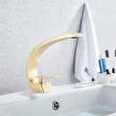 GobekUsa Brushed Gold Basin Faucet, Deck Mounted Wash Basin Mixer for Bathroom