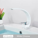 GobekUsa Brushed Gold Basin Faucet, Deck Mounted Wash Basin Mixer for Bathroom