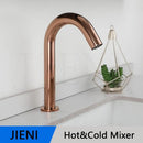GobekUsa Brushed Gold Touch Sensor Basin Faucet - Automatic Bathroom Sink Mixer Tap
