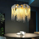 GobekUsa Aluminum Chain Arched Luxury Chandelier for Living Room Dining Room