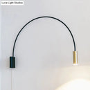 GobekUsa Modern Arched LED Wall Mount Light for Living Room, Metallic Wall Lighting Fixture