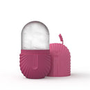 Modern arched pink marble facial roller massager bedroom skin care tool by Decorbites