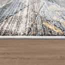 Modern Area Rug Abstract Design 3D Effect in Grey Yellow