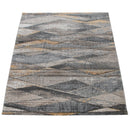 Modern Area Rug Abstract Design 3D Effect in Grey Yellow