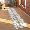 Modern Area Rug Boho Design with colorful Pattern in Cream