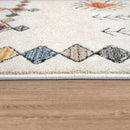 Modern Area Rug Boho Design with colorful Pattern in Cream