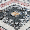 Modern Area Rug Ethnic Design with colorful Pattern in Cream