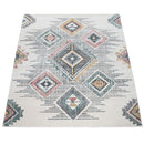 Modern Area Rug Ethnic Design with colorful Pattern in Cream