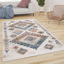 Modern Area Rug for Living Room Ethnic Boho Style in Cream