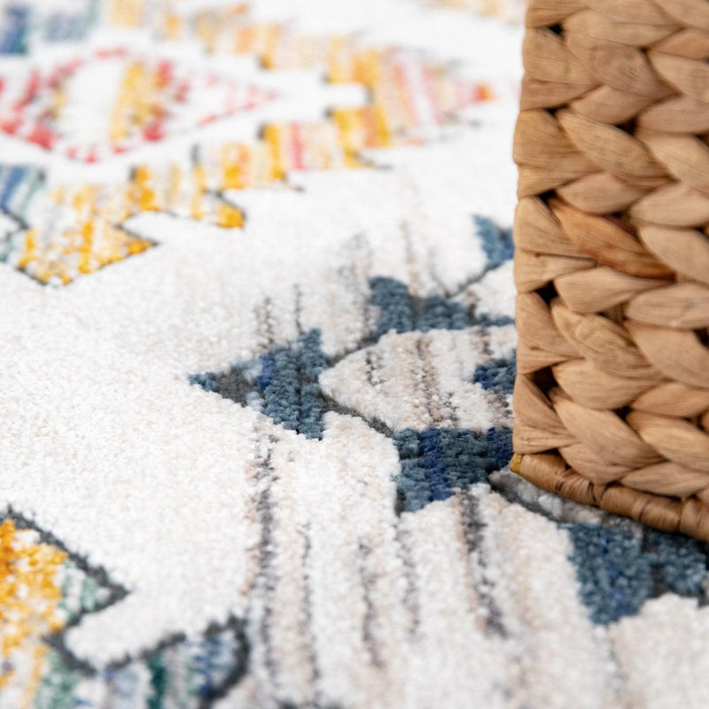 Modern Area Rug for Living Room Ethnic Boho Style in Cream