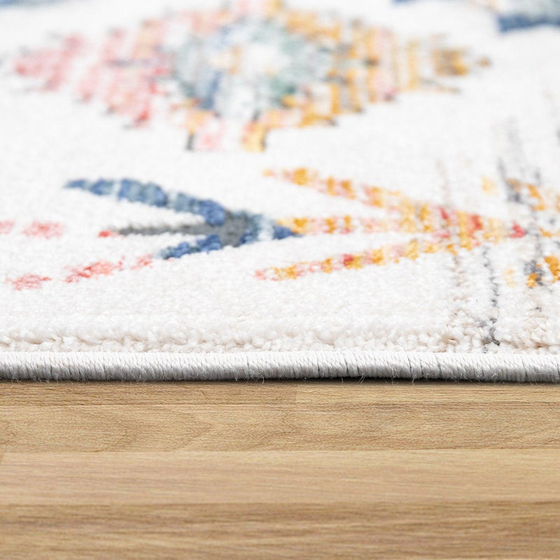 Modern Area Rug for Living Room Ethnic Boho Style in Cream