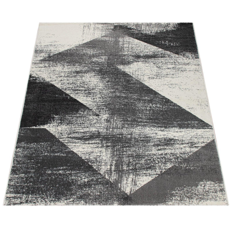 Modern Area Rug Mero Abstract Design - Black and White