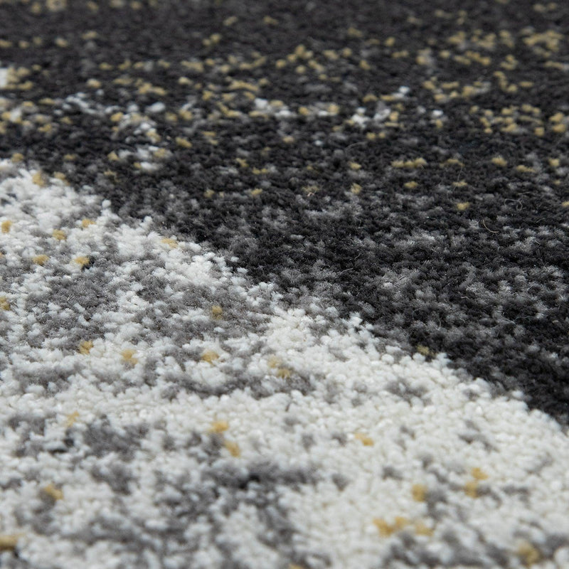 Modern Area Rug Mero Abstract Design - Grey White Yellow