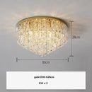 GobekUsa Crystal Steel LED Ceiling Chandelier, Modern Art Deco Lighting Fixture