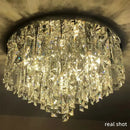 GobekUsa Crystal Steel LED Ceiling Chandelier, Modern Art Deco Lighting Fixture