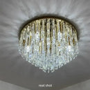 GobekUsa Crystal Steel LED Ceiling Chandelier, Modern Art Deco Lighting Fixture