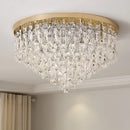 GobekUsa Crystal Steel LED Ceiling Chandelier, Modern Art Deco Lighting Fixture
