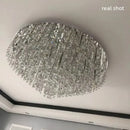 GobekUsa Crystal Steel LED Ceiling Chandelier, Modern Art Deco Lighting Fixture