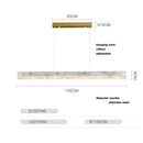 GobekUsa Art Deco Marble Steel Chandelier: Modern LED Black Gold Lighting for Dinning Room